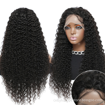 Wholesale Full Lace Wig Vendors Raw Indian Transparent Glueless Lace Water Wave Preplucked Wigs Human Hair Lace Front
